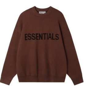 Essentials Round Neck Dark Brown Sweater