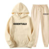 essentials fear of god hoodie tracksuit beige