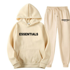 essentials fear of god hoodie tracksuit beige