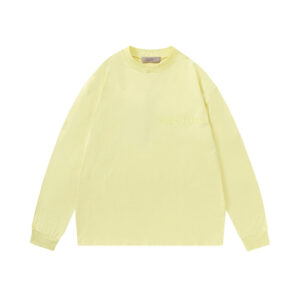 Essentials Casual Round Neck Yellow Sweatshirt