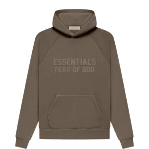 fear of god essentials hoodie wood